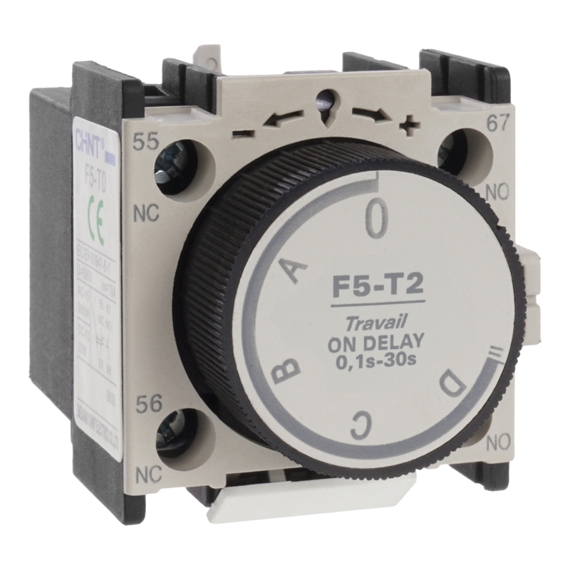 F5-T2 - Приставка задержка включения 0,1-30с (1NO+1NC) для контакторов NC1, NC2, NXC фото 1