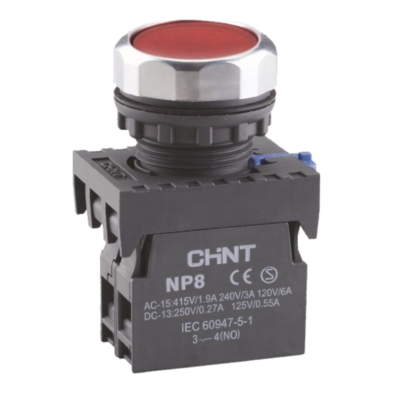 NP8-01BND/4 AC/DC24V - Кнопка красная с LED подсветкой, 1НЗ, IP65 фото 1