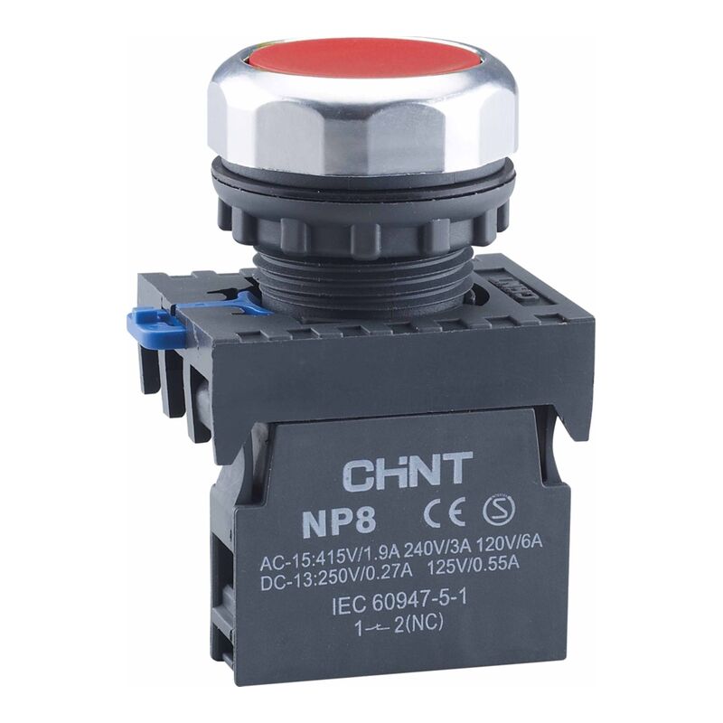 NP8-10BND/4 AC/DC24V - Кнопка управления красная с LED подсветкой, 1НО, IP65 фото 1