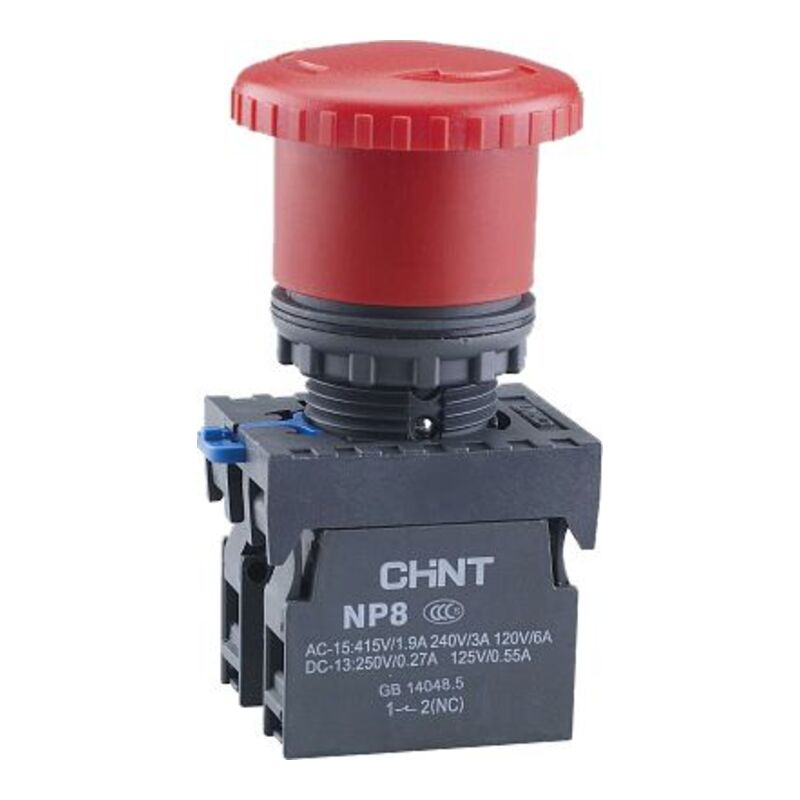 NP8-11ZS/14 - Кнопка красная "Гриб" D=40мм с фиксацией, возврат поворотом, 1НО+1НЗ, IP65 фото 1