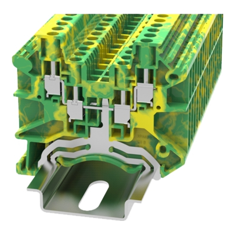 DC2.5-QU-PE-01P-1C-00Z(H) - Клемма "Земля" 4 контакта 2,5 мм² винтовая с контактом на DIN-рейку фото 1
