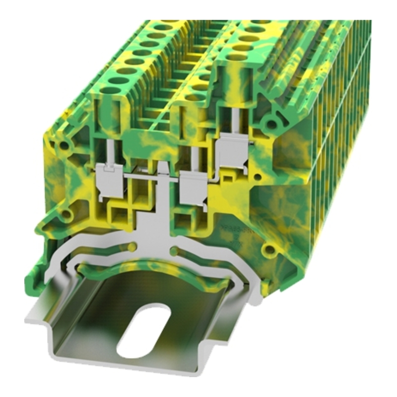 DC2.5-TW-PE-01P-1C-00Z(H) - Клемма "Земля" 3 контакта 2,5 мм² винтовая с контактом на DIN-рейку фото 1