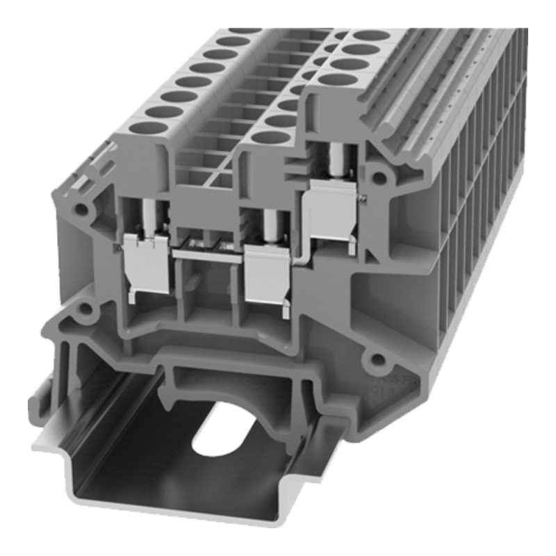 DC4-TW-01P-11-00Z(H) - Клемма серая 3 контакта 4 мм² винтовая на DIN-рейку фото 1