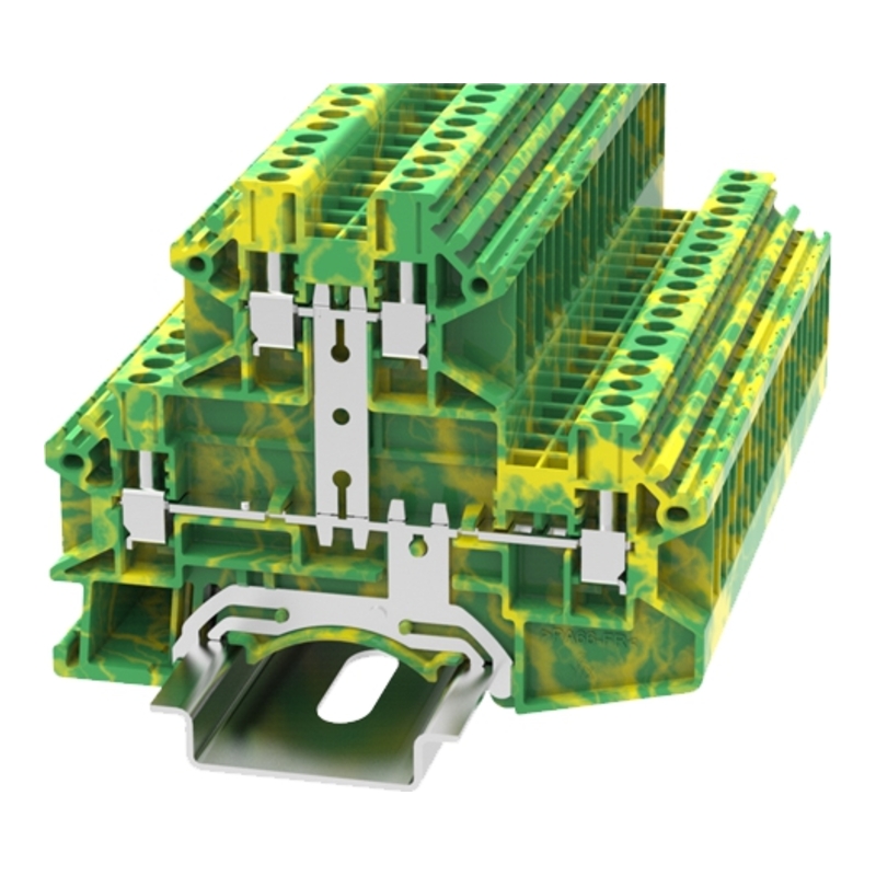 DCKKB2.5-PE-01P-1C-00Z(H) - Клемма "Земля" двухуровневая 2,5 мм² винтовая с контактом на DIN-рейку фото 1