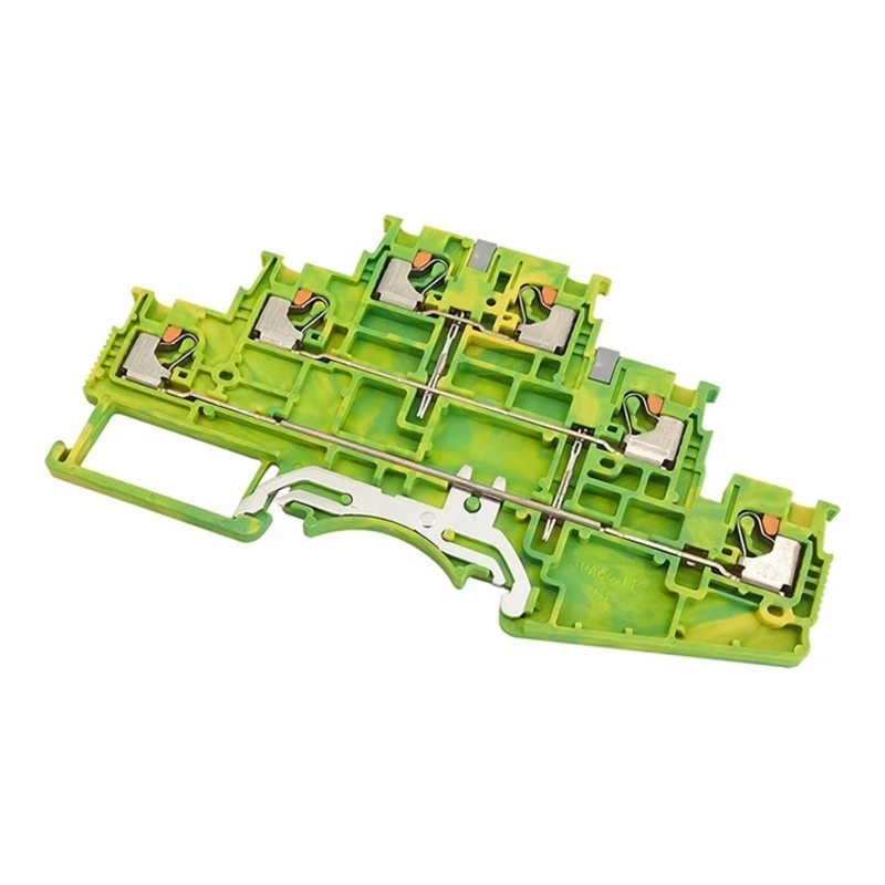 DS1.5-3L-PE-01P-1C-00Z(H) - Клемма "Земля" трёхуровневая 1,5 мм² Push-in с контактом на DIN-рейку фото 1