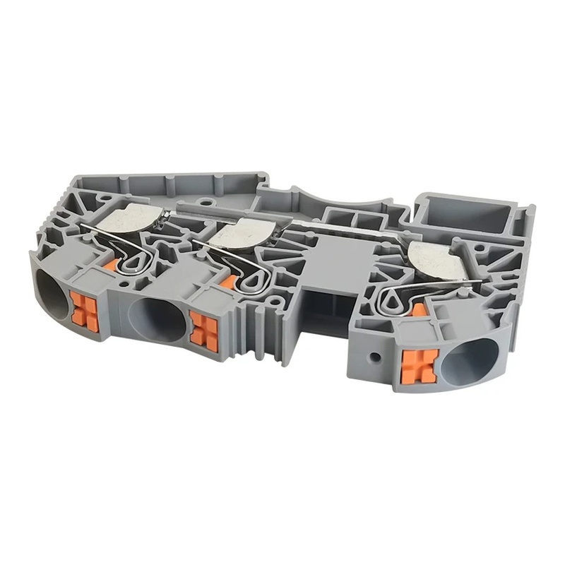 DS16-TW-01P-11-00Z(H) - Клемма серая 3 контакта 16 мм² Push-in на DIN-рейку фото 1