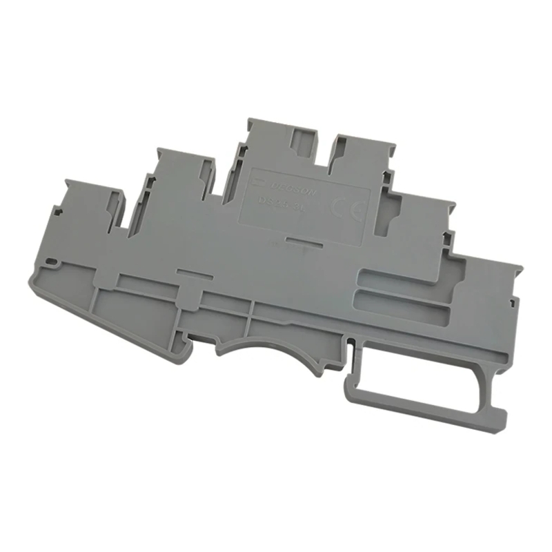 DS2.5-3L-01P-11-00Z(H) - Клемма серая трёхуровневая 2,5 мм² Push-in на DIN-рейку фото 1