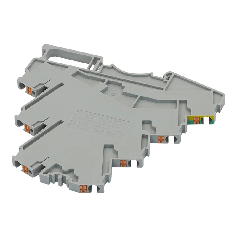 DS2.5-PE/3L-01P-11-00Z(H) - Клемма серая четырёхуровневая 2,5 мм² Push-in с контактом "Земля" фото 1
