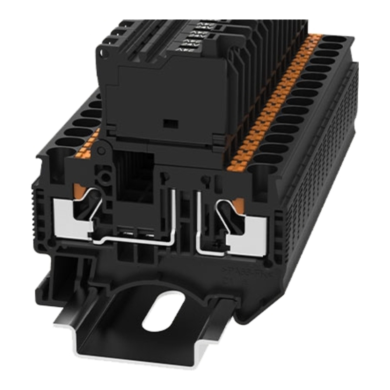 DS4-HE-LD250-01P-13-00Z(H) - Клемма чёрная 4 мм² для предохранителя Push-in с индикацией 100-250V фото 1