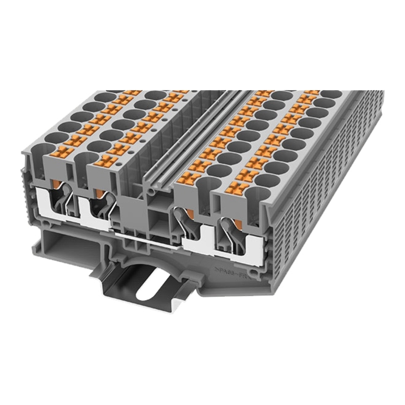DS6-QU-01P-11-00Z(H) - Клемма серая 4 контакта 6 мм² Push-in на DIN-рейку фото 1