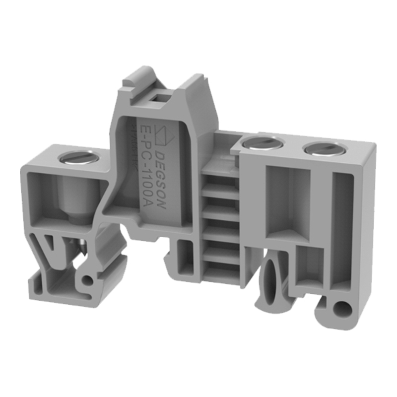 E-PC-01P-11-1100Z(H) - Концевой стопор серый с 3 винтами на DIN-рейку фото 1