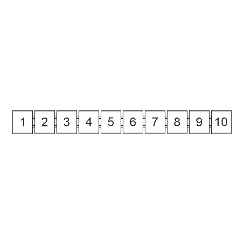 ZB10-10P-19-01Z(H) - Маркировка (1-10) для клемм DS/DC/PC, ширина 10,2 фото 1