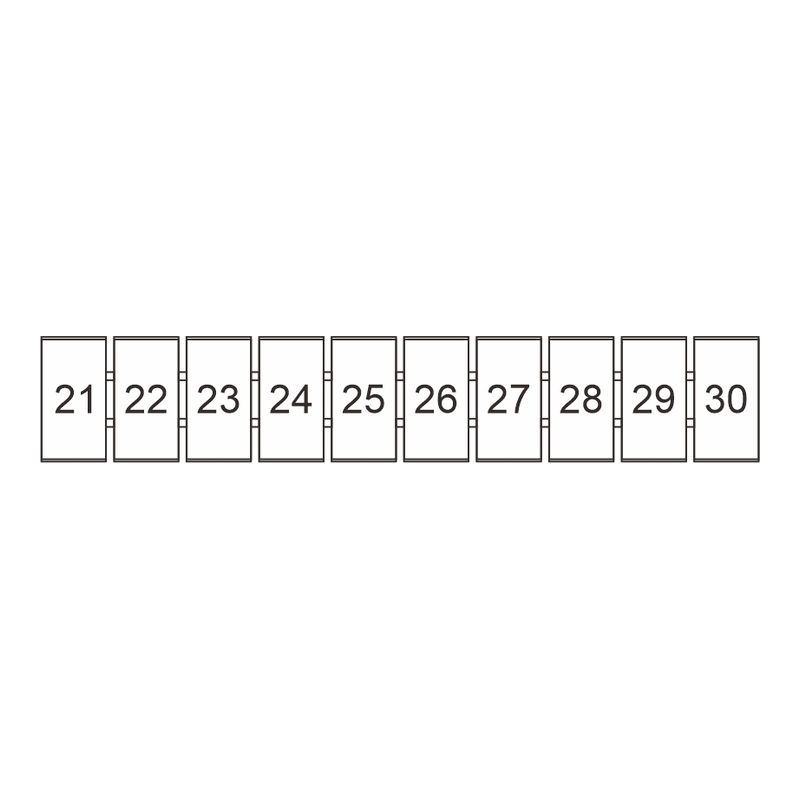 ZB6-10P-19-11Z(H) - Маркировка (21-30) для клемм DC/DS ширина 6,2 мм фото 1