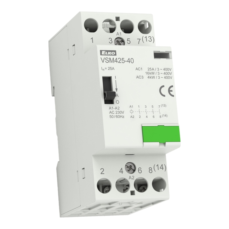 VSM425-40 AC 24V — Контактор модульный с ручным управлением 25А, 4НО фото 1