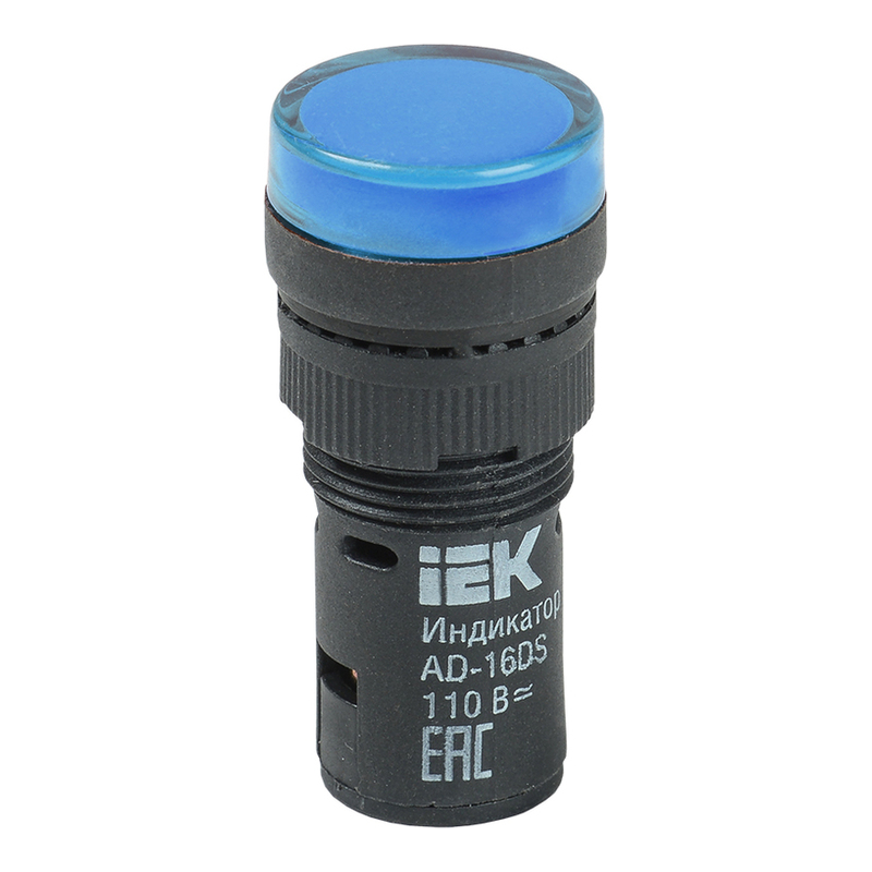 Лампа AD16DS(LED)матрица d16мм синий 110В AC/DC IEK фото 1