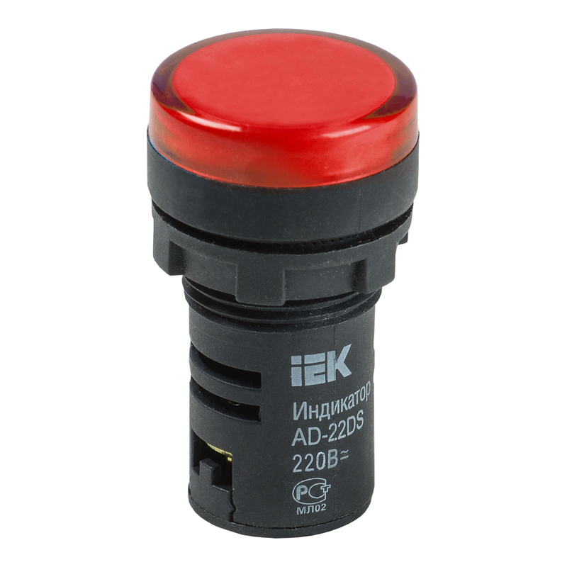 Лампа AD22DS(LED)матрица d22мм красный 230В IEK фото 1