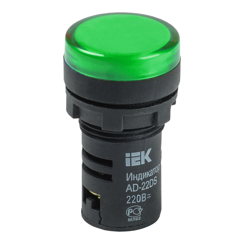 Лампа AD22DS(LED)матрица d22мм зеленый 230В IEK фото 1