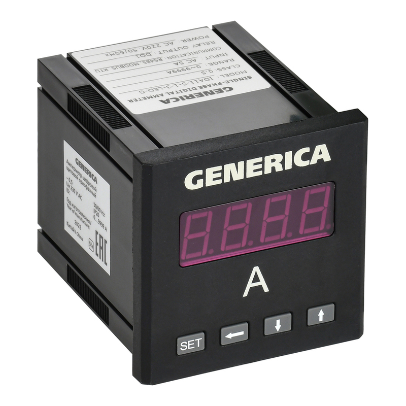 Амперметр цифр. щит. 1-ф. DO RS-485 72х72 LED GENERICA фото 1
