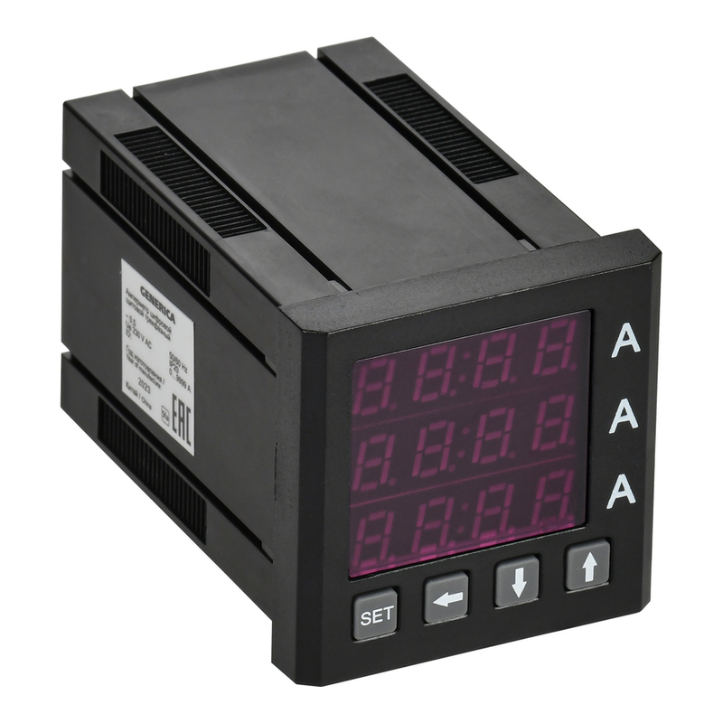 Амперметр цифр. щит. 3-ф. 48х48 LED GENERICA фото 1