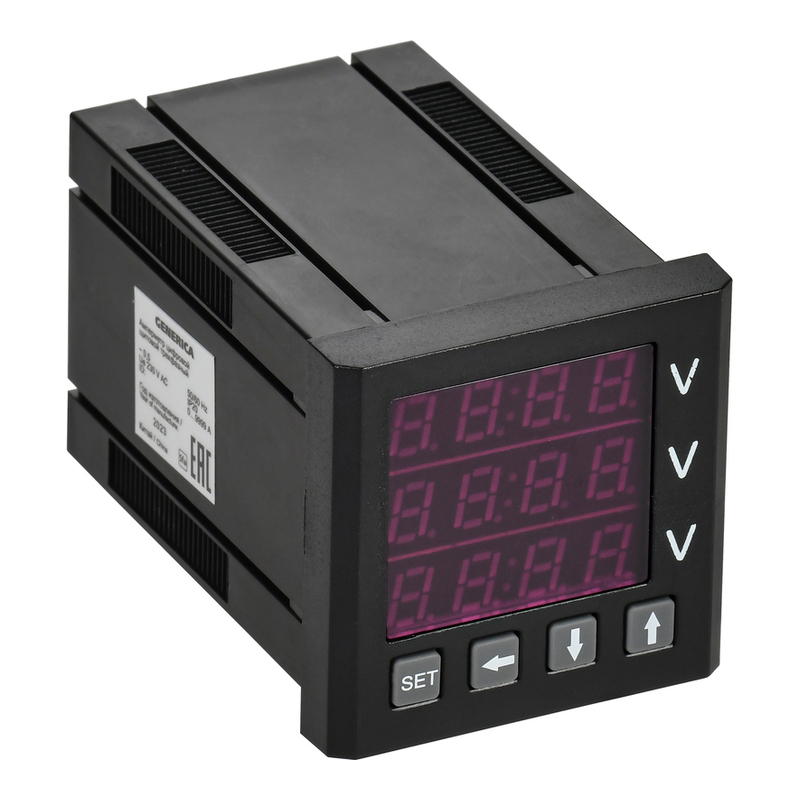 Вольтметр цифр. щит. 3-ф. 48х48 LED GENERICA фото 1