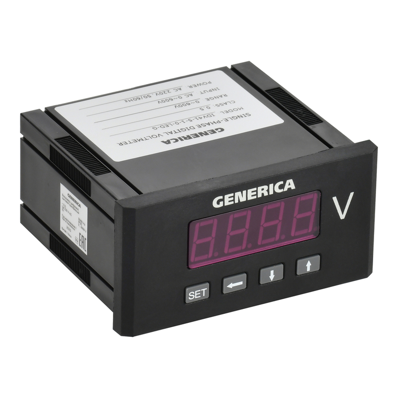 Вольтметр цифр. щит. 1-ф. 48х96 LED GENERICA фото 1