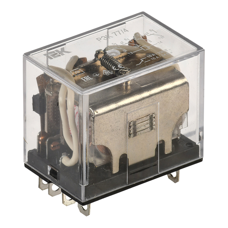 Реле промежуточное РЭК77/4 (LY4) 10А, 4CO, DC 24В (LED) IEK фото 1