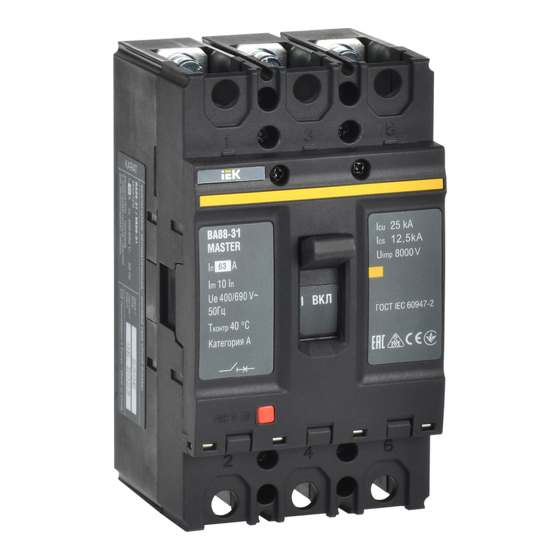 ВА88-31 3P 63А 25кА MASTER - Автоматический выключатель с термомагнитным расцепителем фото 1