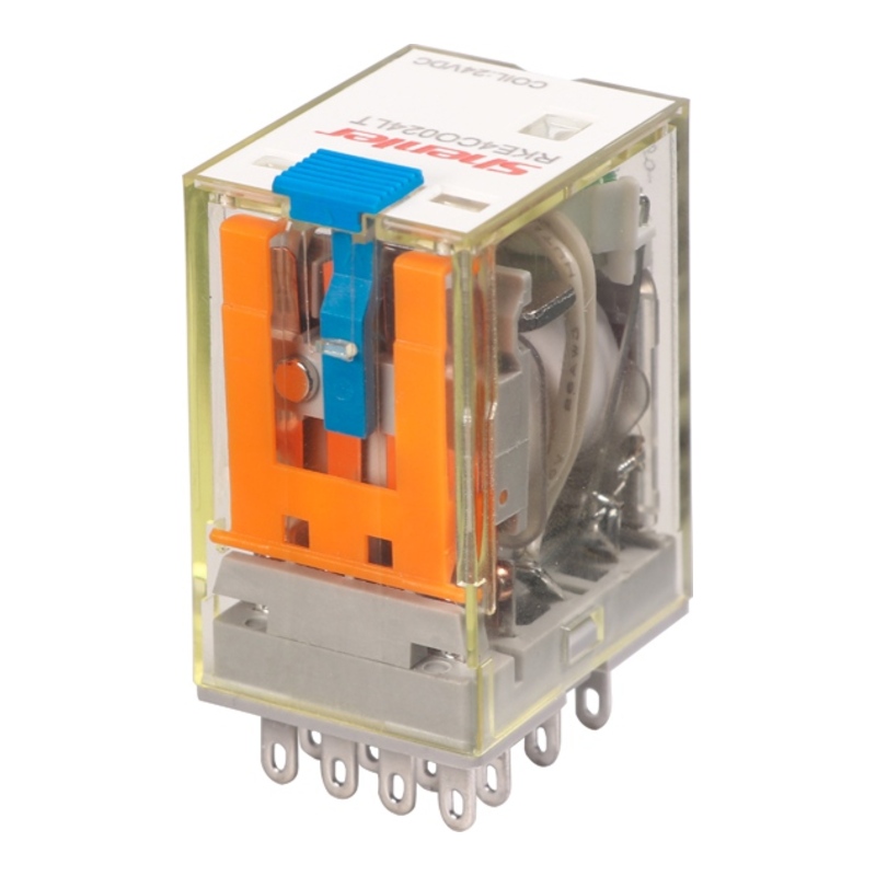 RKE4CO024LT - Реле миниатюрное 5A, 4CO, DC 24V (индикатор, LED, кнопка тест) фото 1