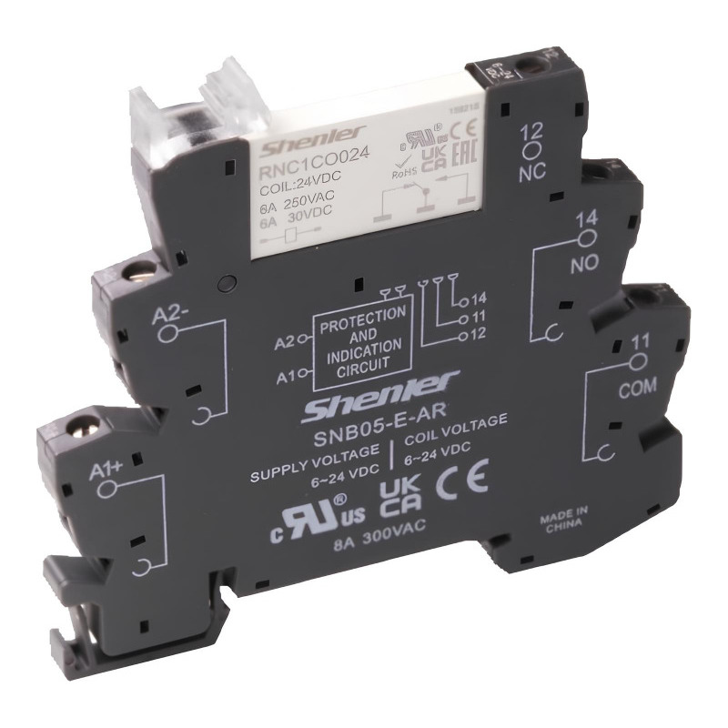 RNC1CO048+SNB05-E-D - Реле интерфейсное 6A, 1CO, с розеткой (винтовые зажимы), AC/DC 230V фото 1