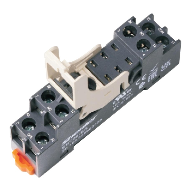 SRT08-ES+SR20L - Розетка с фиксатором для 2 контактных реле RFT, винтовые зажимы, 10A фото 1